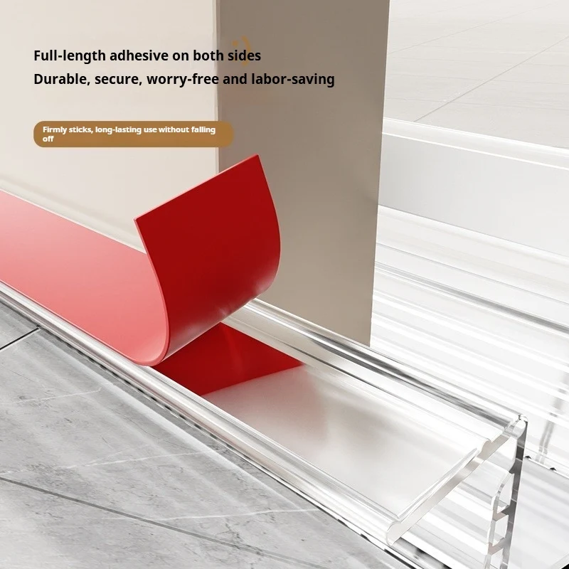 93cm Foldable TPE Door Seal Strip Bottom with Brush Multiple Layers Windproof Dustproof Weatherstrip Under Door Noise Reduction