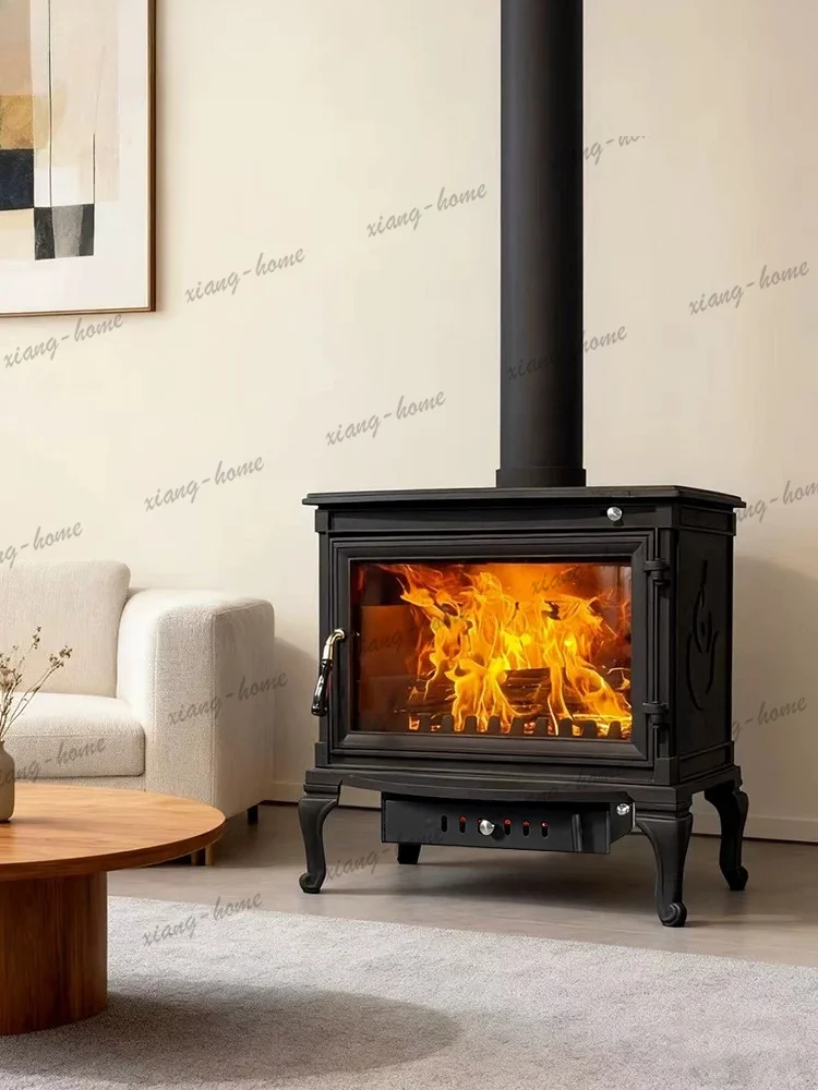 PG fireplace for heating in winter, real fire for burning wood firewood, household rural villa, homestay, cast iron heater