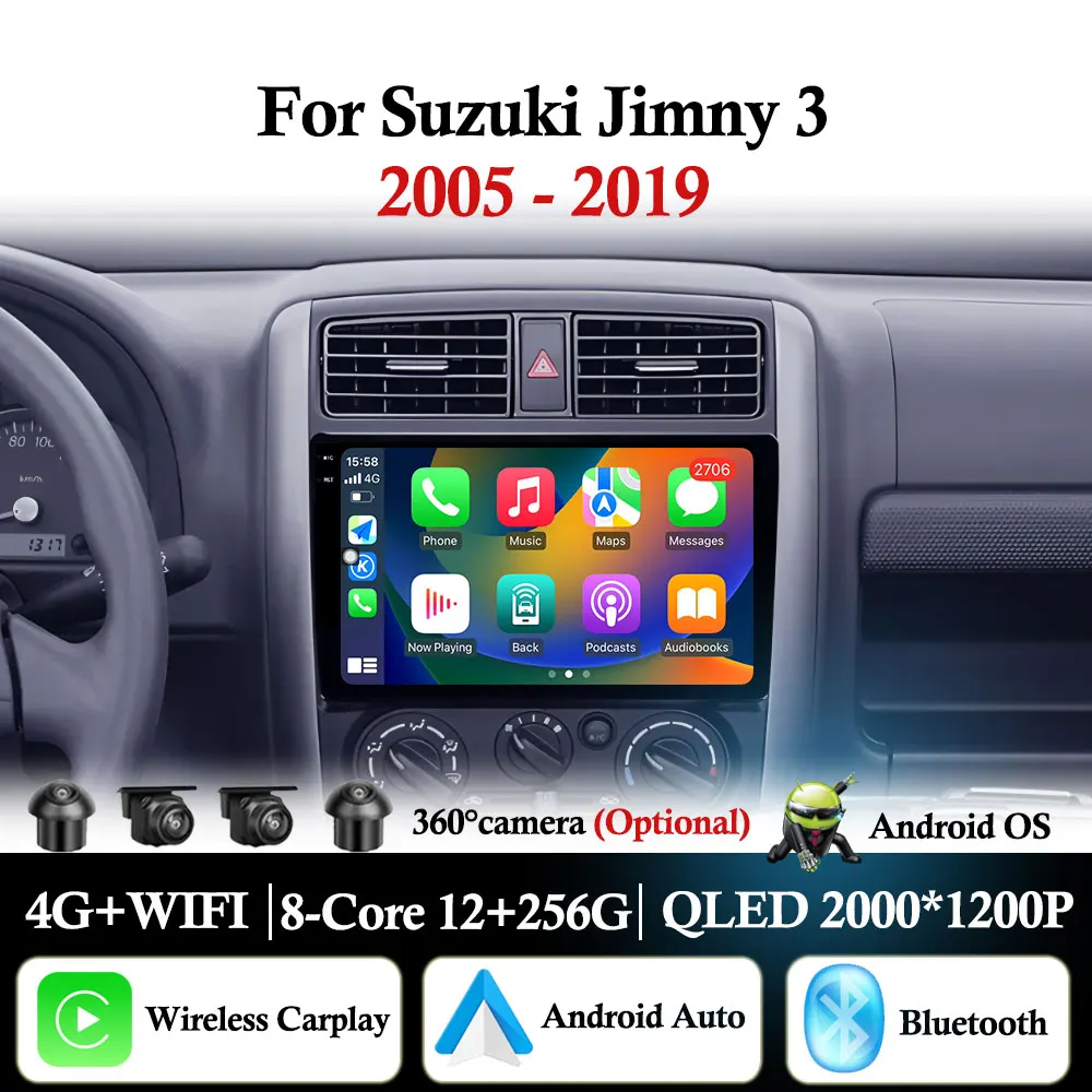 

Android 16 Carplay For Suzuki Jimny 3 2005 - 2016 2017 2018 2019 Car Radio Multimedia Player GPS DSP Stereo WiFi+4G Head Unit