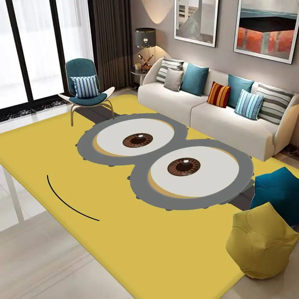 M-Minions Alfombra de cocina de dibujos animados, decoración para habitación de niños, balcón, Felpudo antideslizante, Alfombra para sala de estar