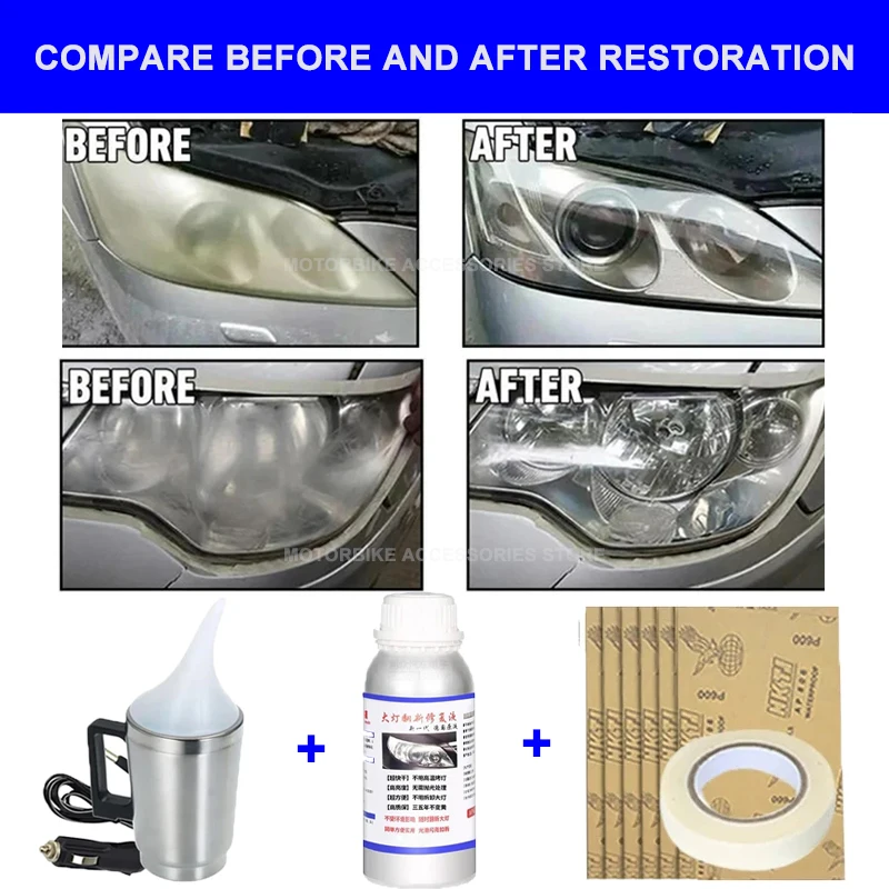 Car Headlight Restoration Polishing Kits Liquid Evaporator Polymer Headlamp Scratch Remover Repair Car Headlight Renovation Tool