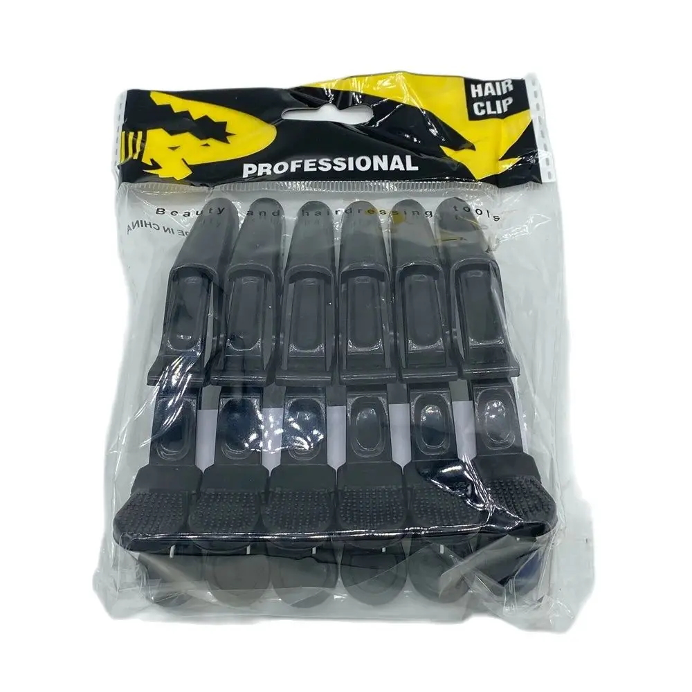 6Pcs Plastic Black Crocodile Hair Grip Clips Salon Hair Sectioning alligator Clips Hairdressing Cutting Clamps