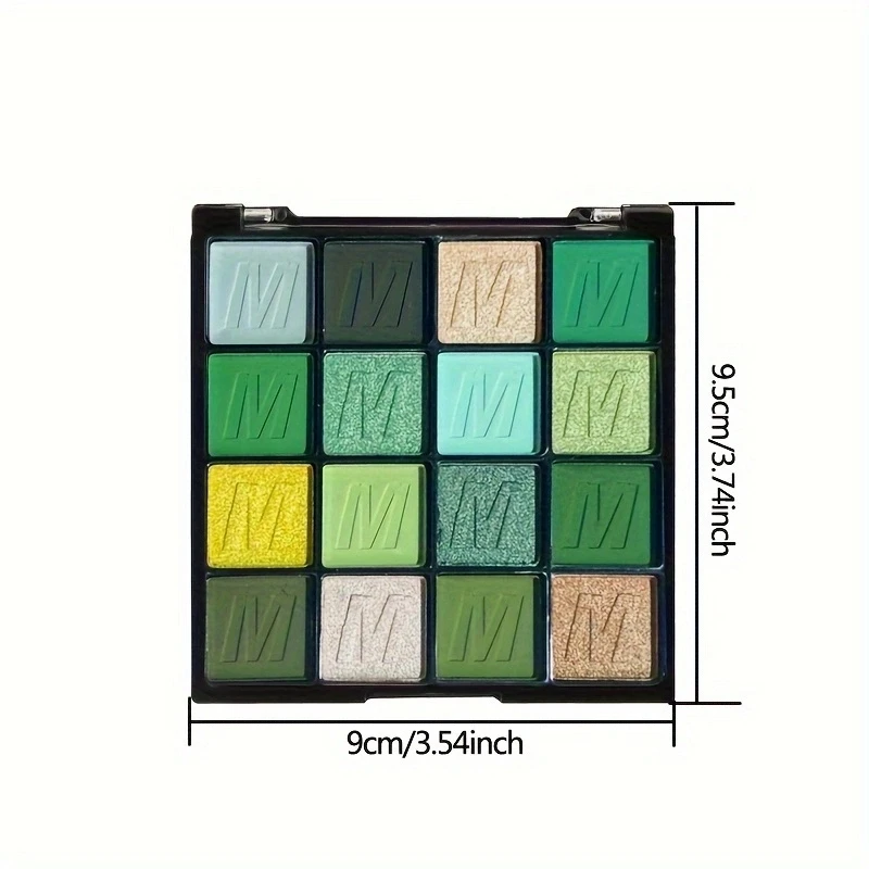 6 Color Green Glitter Eyeshadow Palette Makeup Waterproof Dark Light Green Yellow Orange Brown Shimmer Highly Pigmented Pressed