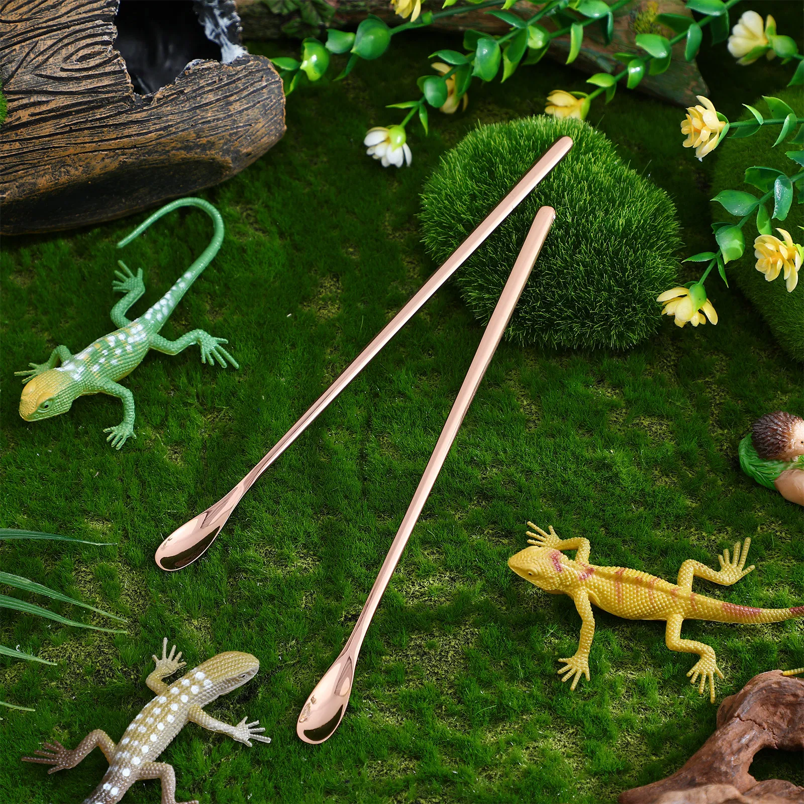 2Pcs Sturdy Pet Food Spoon Small Reptile Food Scoop for Lizards Snakes Geckos Compact Feeding Tool Reusable Small Pet Feeding