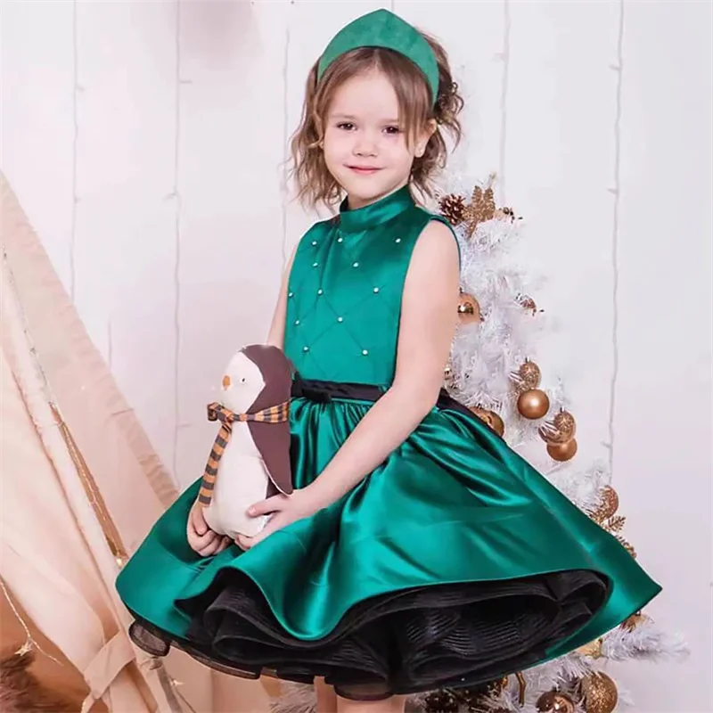 Baby Kids Prinses Satijnen Sjerpen Strik Bloemenmeisje Jurk Kinderen Eerste Communie Jurk Baljurk Bruiloft Jurk Verjaardag