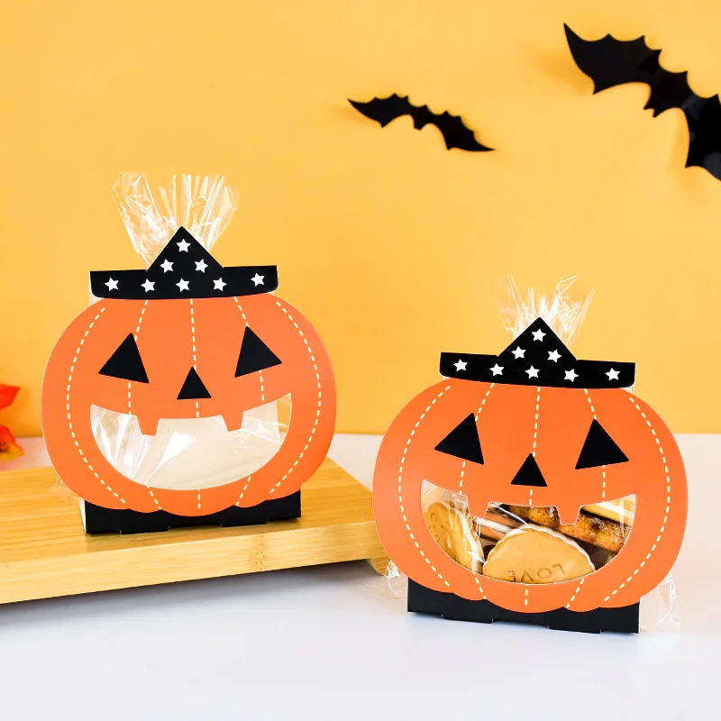 8pcs Halloween Gift Bags Candy Cookie Packaging Bags Trick Or Treat 2024 Happy Halloween Party Decor Supplies