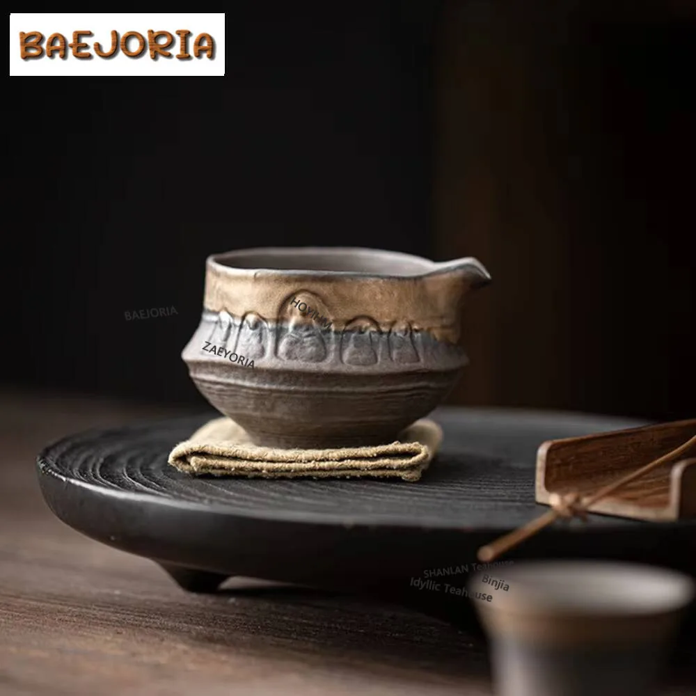 180ml Handamde Gilded Iron Glazed Buddha Tea Pitcher Ancient Early Burnt Coarse Chahai Justice Cup Kung Fu Teaware Gift Supplies