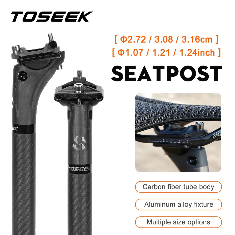 TOSEEK Seatpost Carbon 3K Weave Matt Offset 20mm Seat Post  Length 300/350/400mm Bicycle SeatPost Parts MTB Carbon Canoe