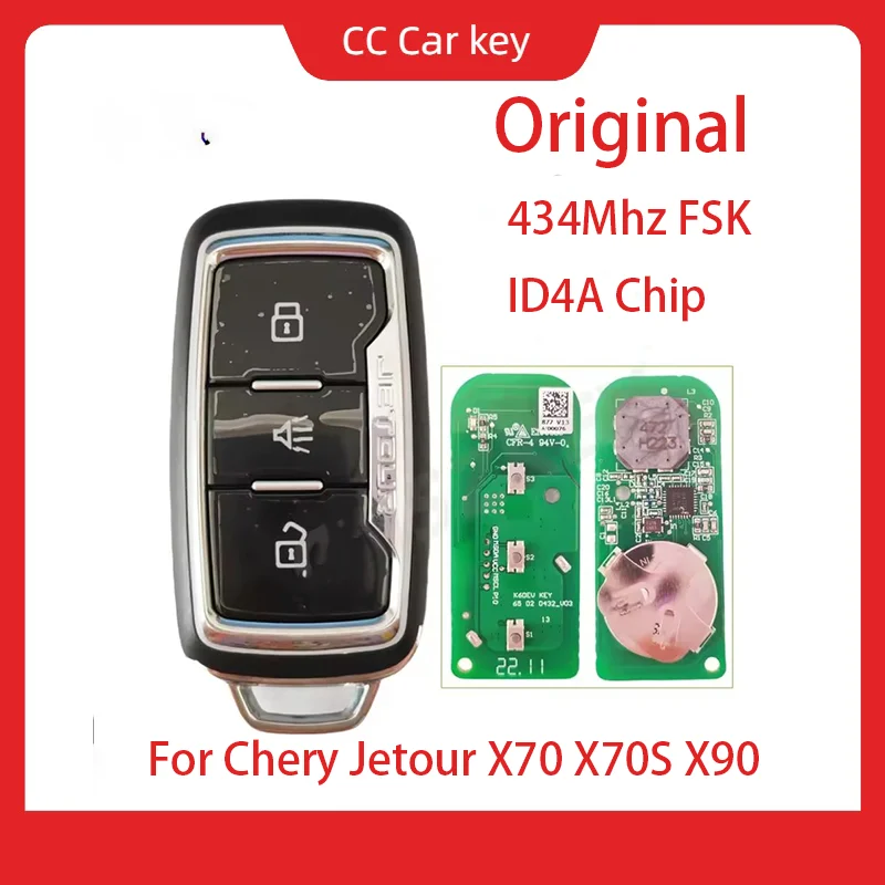 

For Jetour X70 X70S X70 Plus X90 X95 Original ID47 Chip 4A Chip 433MHz Keyless Go Genuine Car Remote Key