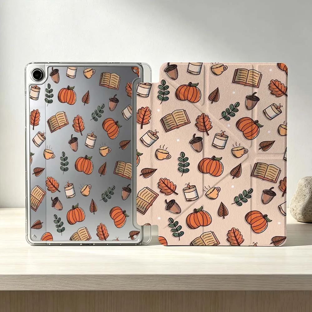 Art Pumpkin Leaves Acorn For Samsung Galaxy Tab S10 S9 S8 S7 S6 A11 A10 A9 FE Plus Lite Foldable 3Y Tablet Case Soft