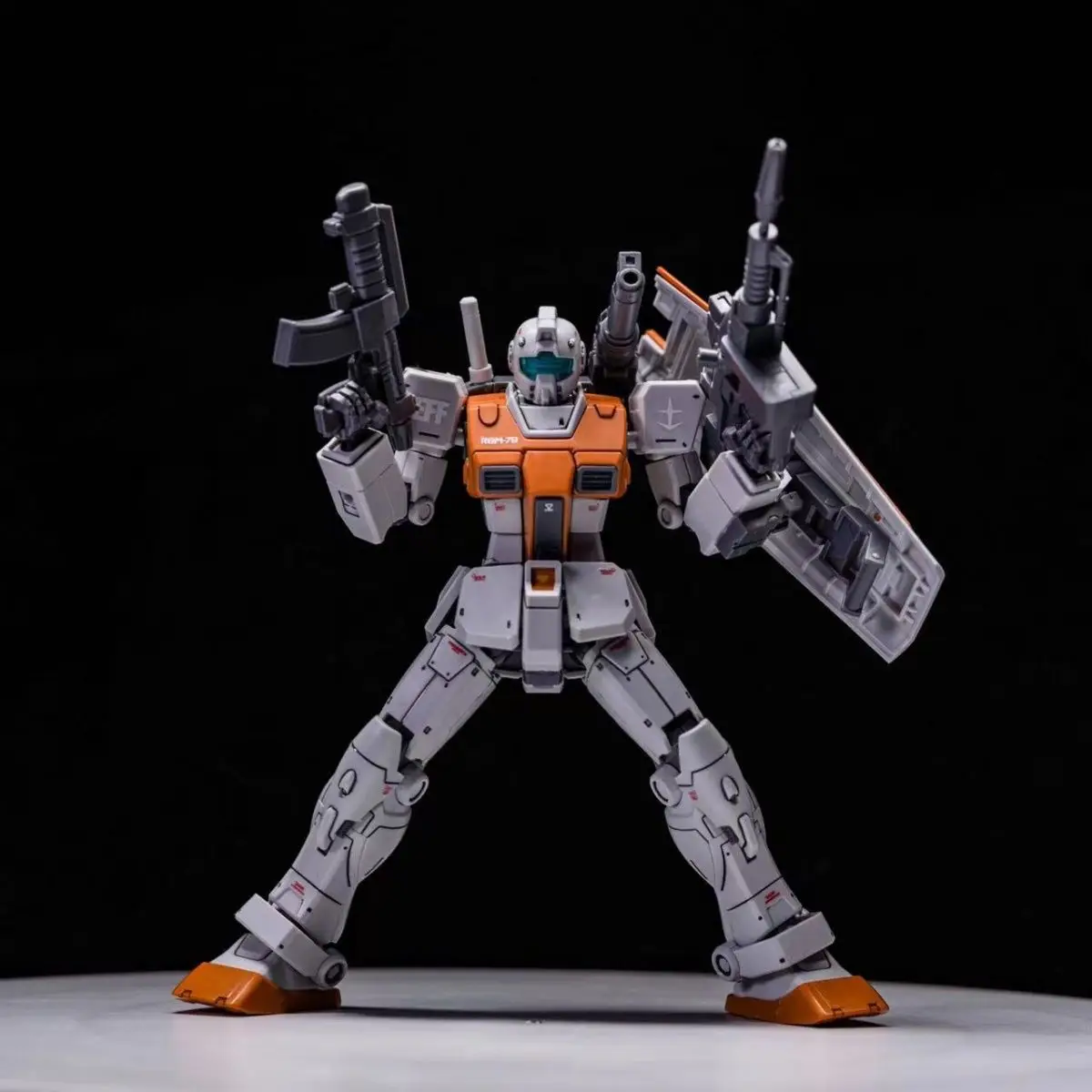 Gaoke HG 1/144 RGM-79 GM Morocco Model Kit Collection Assembly Action Figures Robot Model Kids Toy Doll Gifts Ornaments