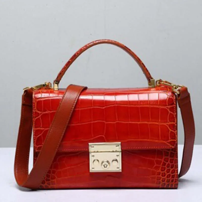 ourui water dyed crocodile leather female bag  crocodile leather lady women handbag