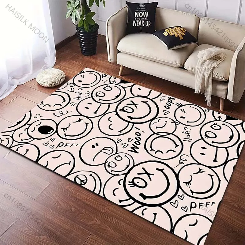 

Зональный ковер со смайликом — креативный ковер разных размеров для гостиной, спальни и дивана, нескользящий напольный коврик, домашний декор