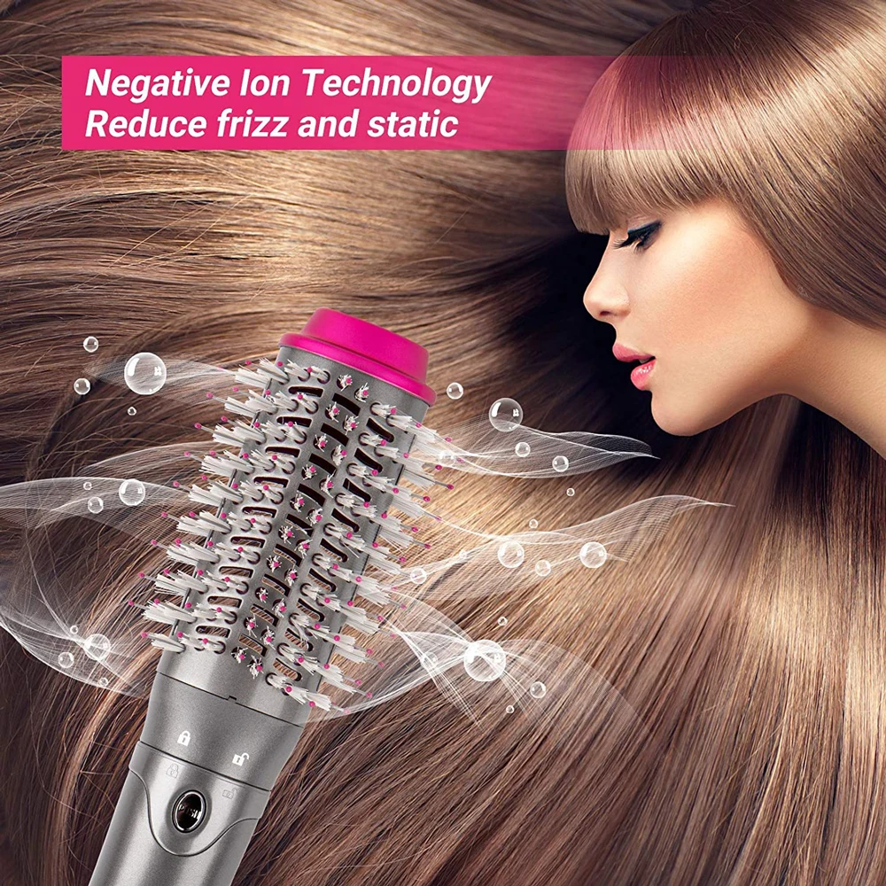 Negative Ionic Blow Dryer Brush Professional Hair Dryer Hot/Cold Air Hair Straightening Brush Electric Hair Brush