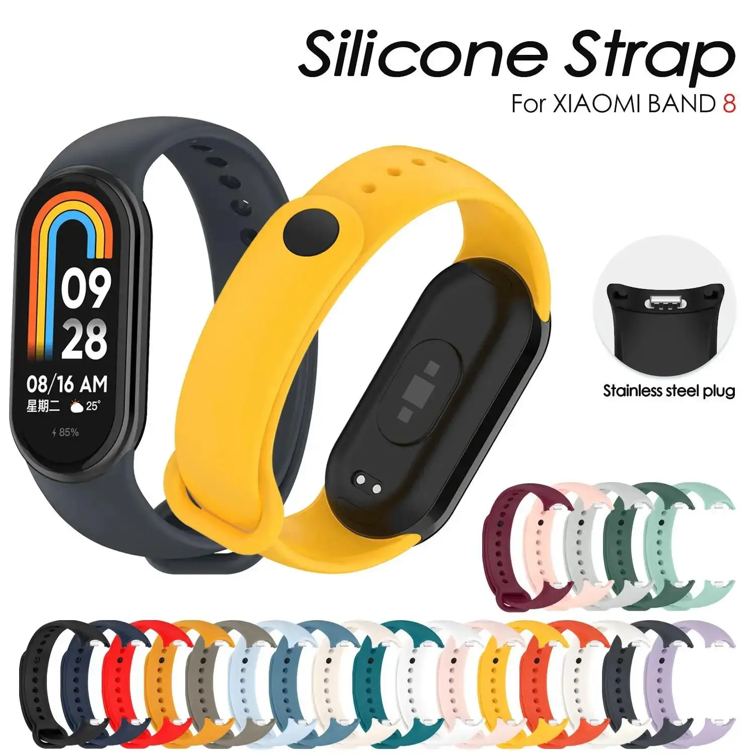 Pulseira para mi banda 8 cinta smartwatch acessórios silicone substituição pulseira correa para xiaomi miband 8 cinta