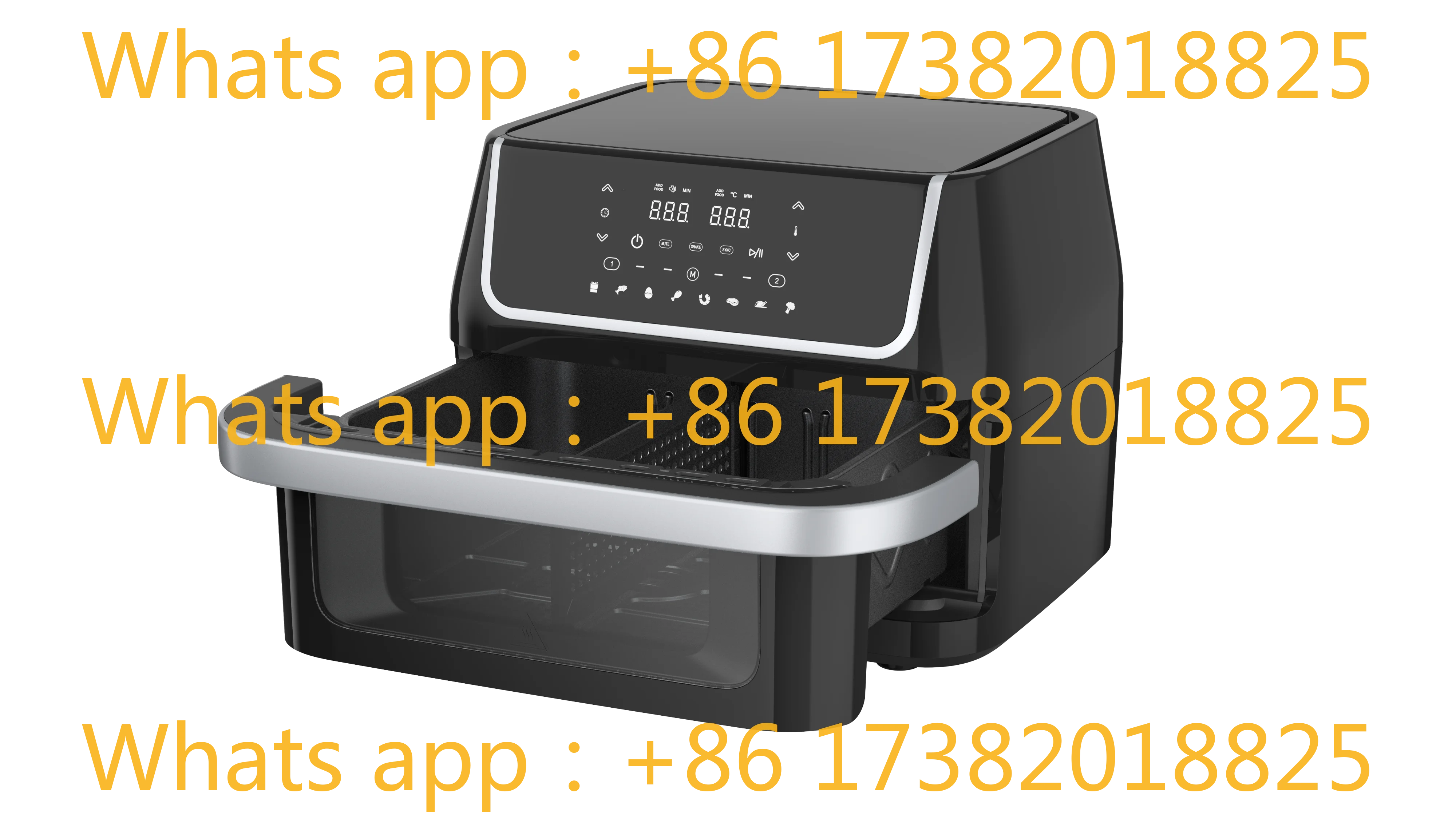 2025 New Commercial Dual-Basket Air Fryer - 2 Independent Cooking Chambers with Large View Window, 8L Capacity, 1800W