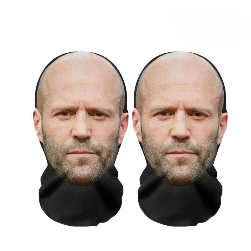 Jason statham máscara impressa 3d malha elástica cosplay headwear hip hop máscara facial completa para homens mulheres balaclava capuz chapéu chapelaria