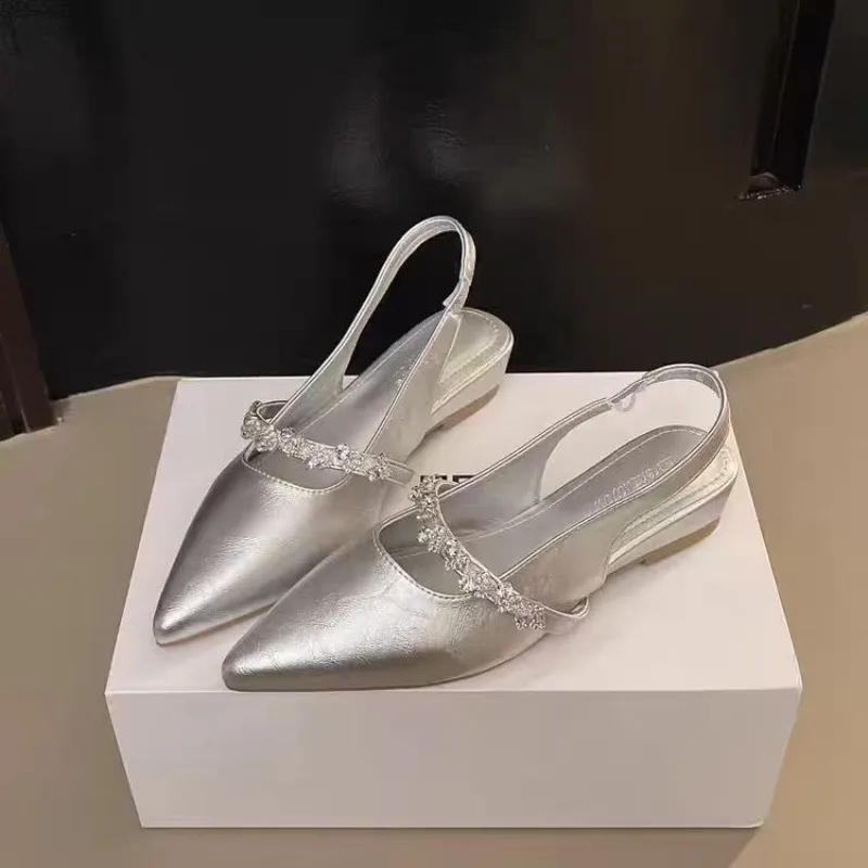 

Новинка 2024, пикантные сандалии с острым носком, брендовые дизайнерские летние удобные сандалии без шнуровки на среднем каблуке, женские легкие офисные туфли на высоком каблуке