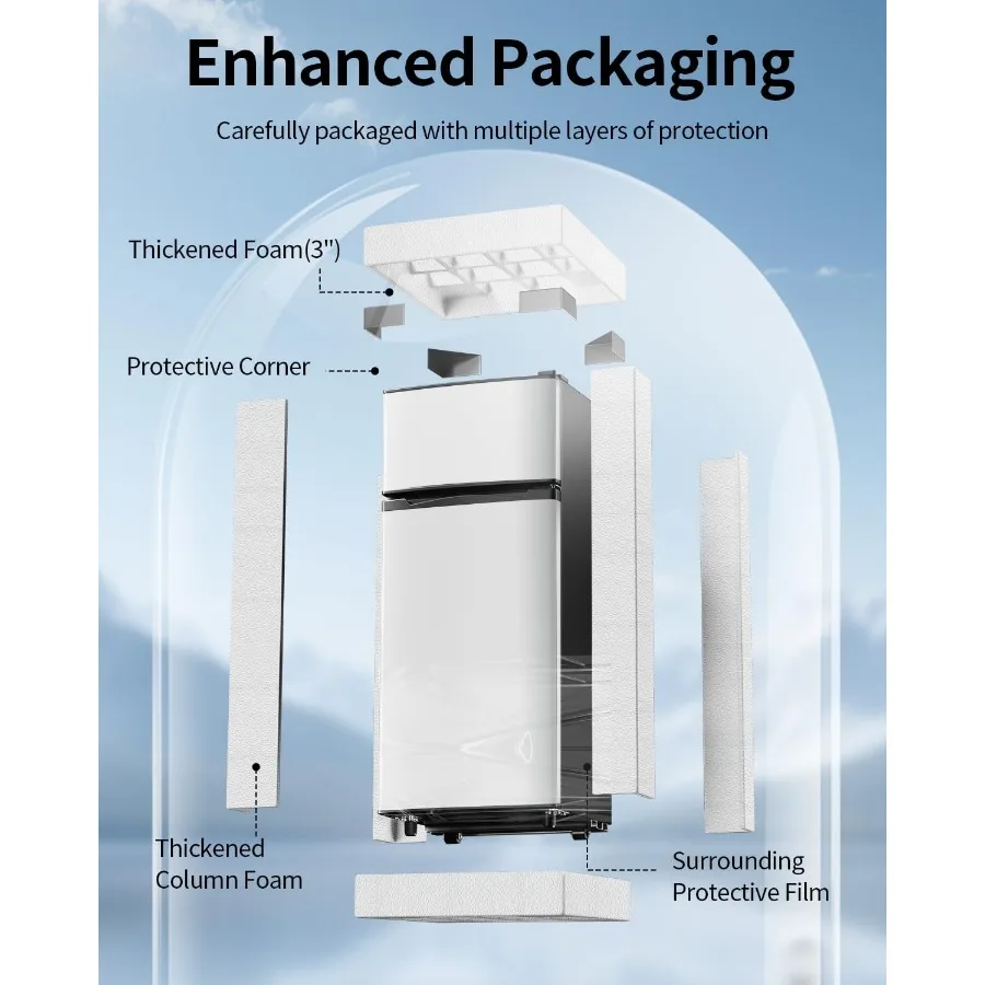 ثلاجة بباب مزدوج 4.4 قدم مكعب مع ثلاجة صغيرة بفريزر لغرفة النوم والمكتب والشقق ثلاجات صغيرة الحجم مع #6