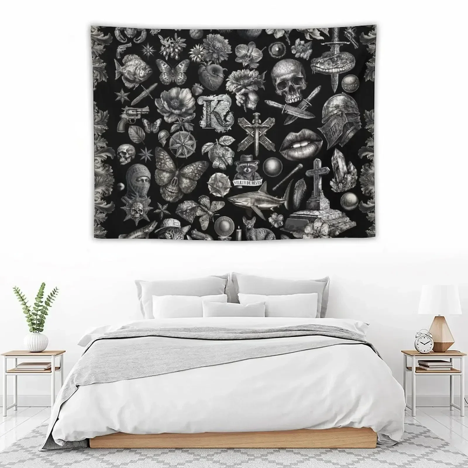 

Copy of Blue from 1000 Tattoo Flash Tapestry Wall Decor Japanese Room Decor Hanging Wall Room Decor Korean Style Tapestry