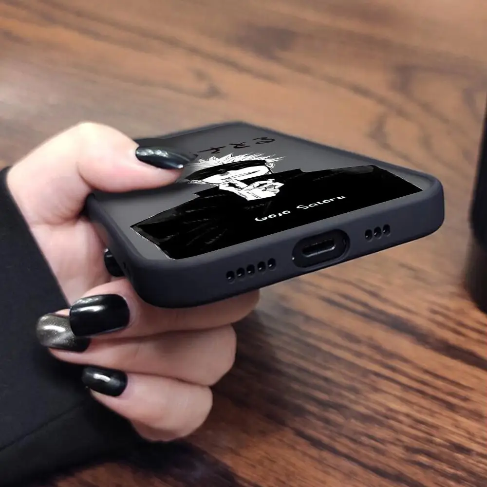 جراب هاتف أنيمي جوجوتسو كايسن غوجو ، درع ضد الصدمات ، غطاء غير لامع لهاتف آيفون 15 ، 14 ، 11 ، 12 برو ، 13 ، 16 برو ماكس ، XR ، XS