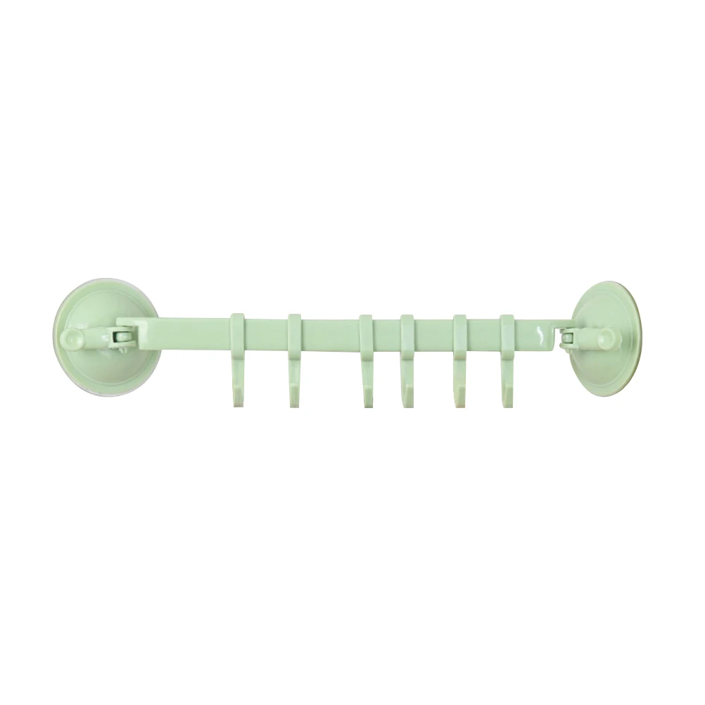 

6 Linked Suction Cup Hooks Adjustable Shelf Mount Tile Glass Holder Vacuum Cups Bathroom Storage