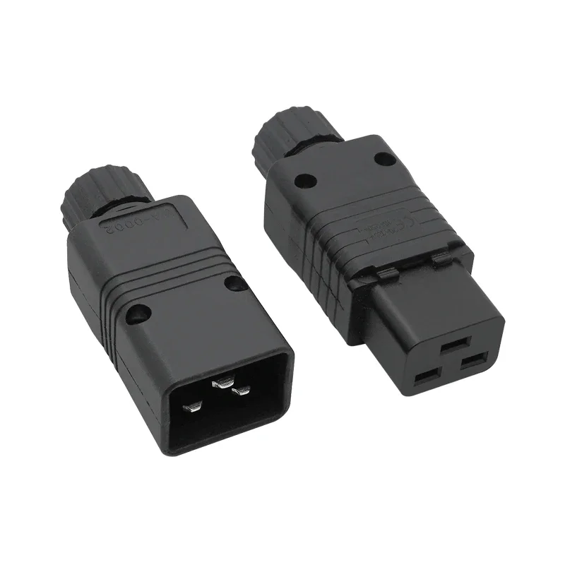 Waterproof 16A Copper IEC320 C19 C20 UPS PDU Power Rewirable Connector Assemble Wire Receptacle Male Female Convert Socket Plug