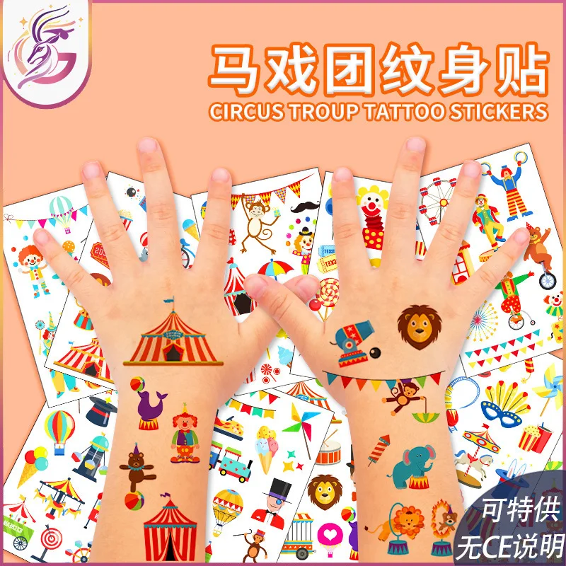 

Circus Tattoo Stickers Environmentally Friendly Waterproof Funny Fun Party Disposable Temporary Face Stickers Children Stickers