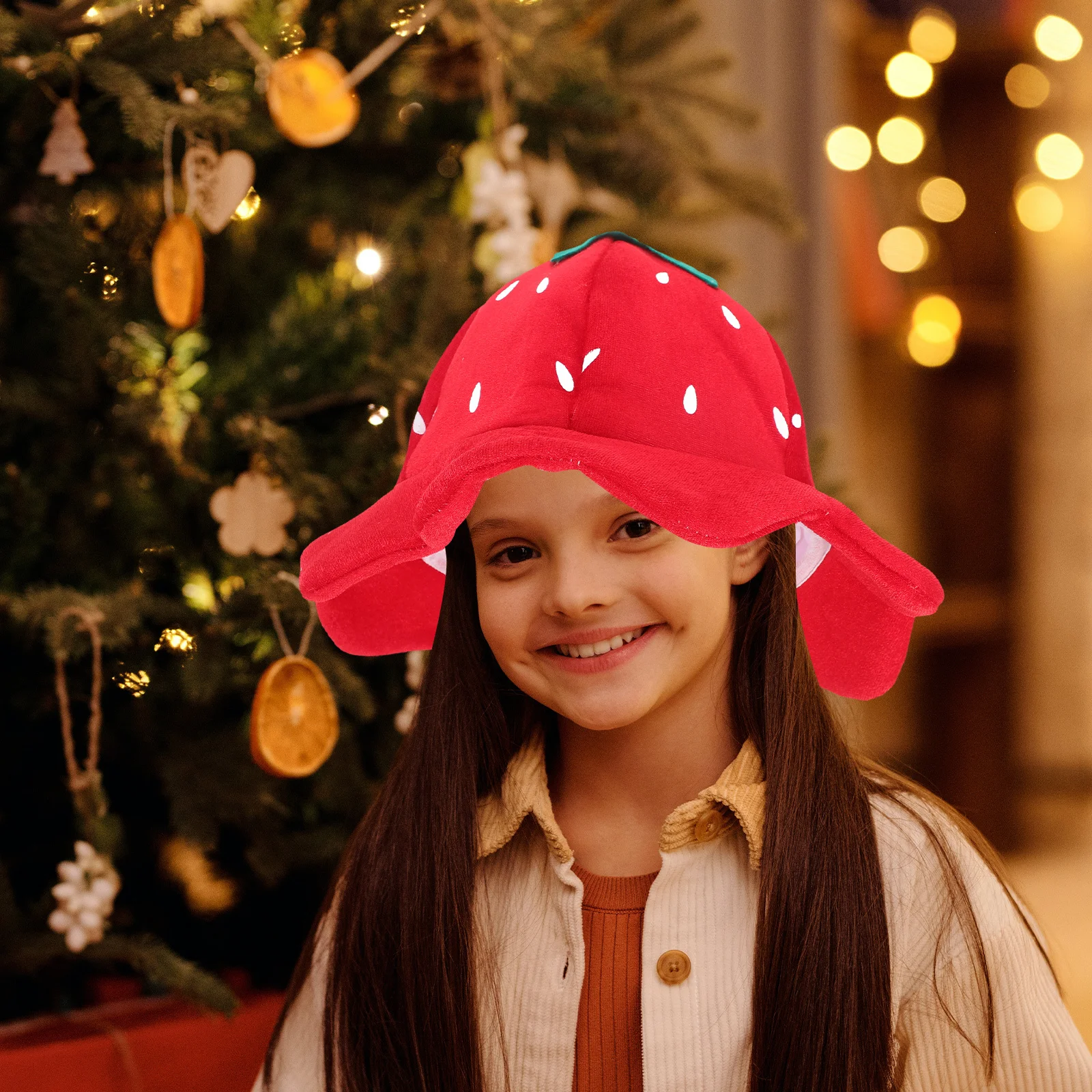 هالوين الفراولة قبعة الزخرفية لينة القطن حزب مضحك تأثيري غطاء رأس كرنفال صور الدعامة قبعة الفراولة