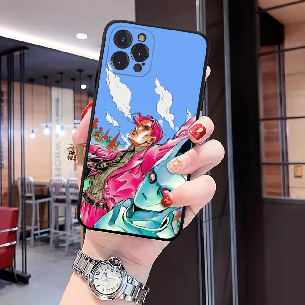 JoJo Anime Custodia per telefono Custodia morbida in silicone per iPhone 15 14 13 12 11 Pro Mini XS MAX 8 7 6 Plus X XS XR Cover