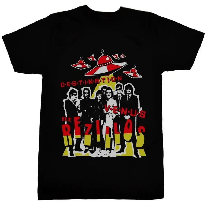 Vtg The Rezillos Destination Venus Cotton Black For T Shirt TR478