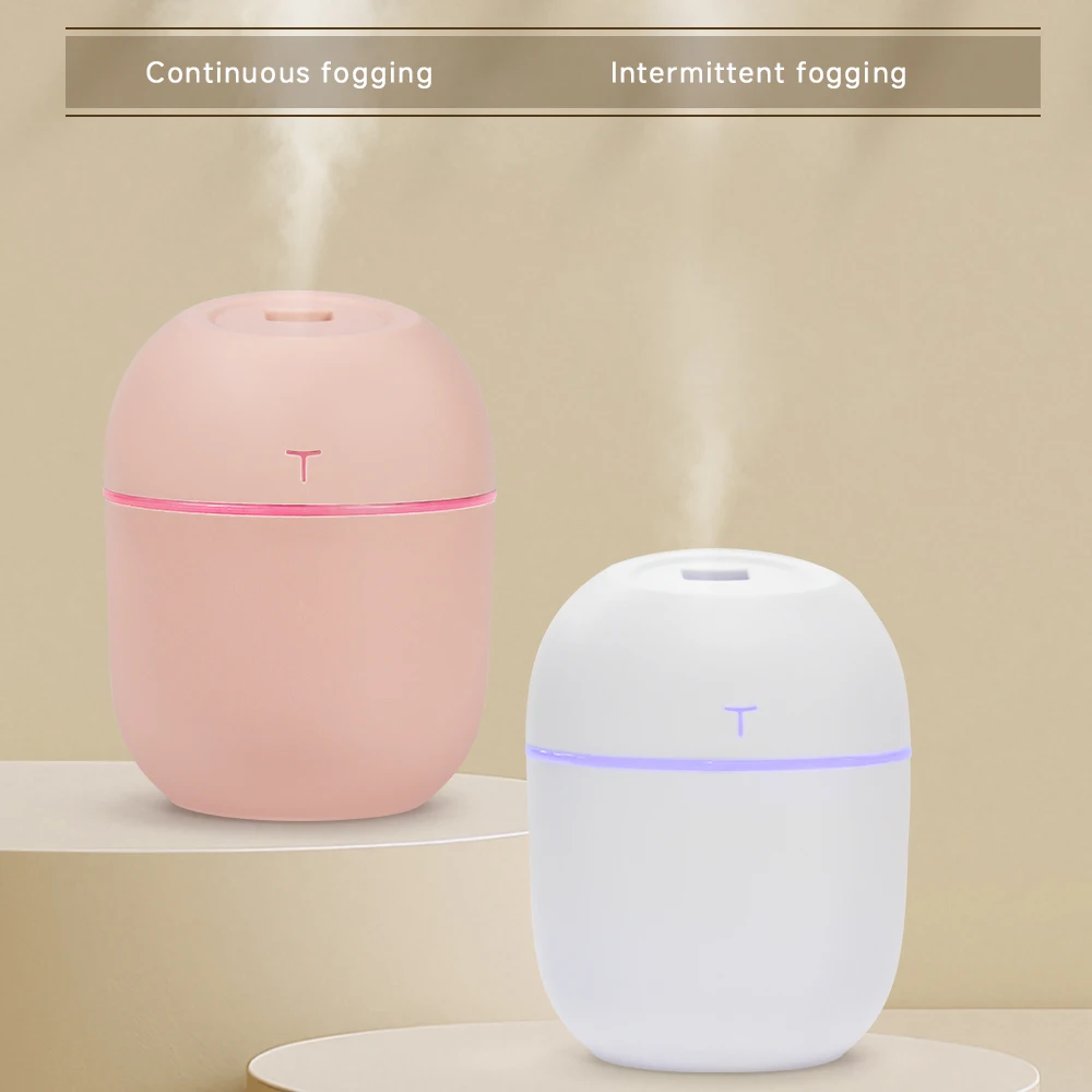 Mini USB Air Humidifier 220ML Portable Ultrasonic Humidifier with Colorful Night Light Quiet Operation for Home Office Bedroom