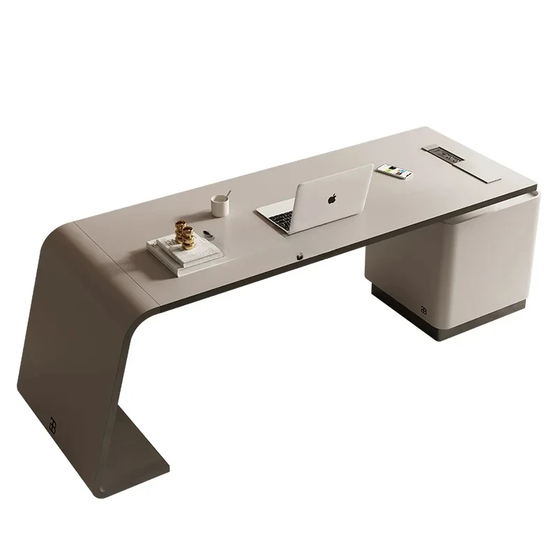 

Italian light luxury minimalist desk living room boss table corner solid wood office computer desk