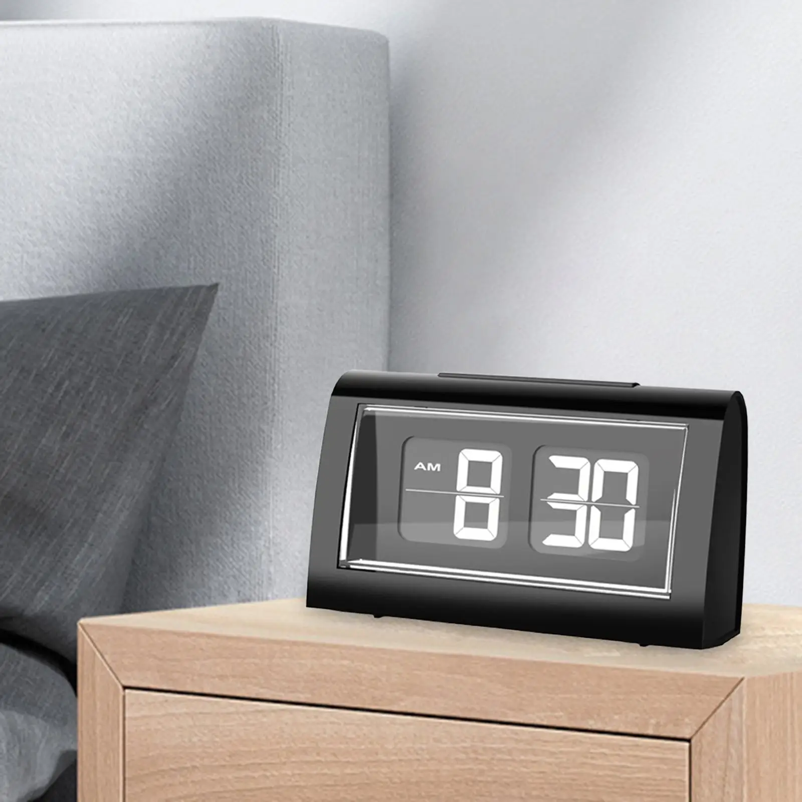 Flip Desk Clock Large Number Battery Powered Night Light Decorative Decors Auto Flip Digital Alarm Clock for Office Dorm Bedside