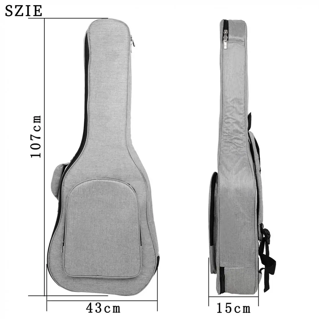 Imagen 3: Bolsa de guitarra acústica de tela Oxford gruesa para guitarras acústicas de 41 pulgadas, mochila impermeable para guitarra folclórica