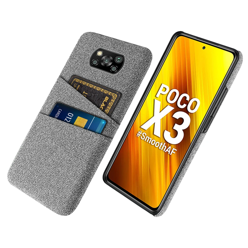 

For Poco X3 Pro Case Pocox3 Pro Slim Soft-Touch Fabric + Card Slots Cover For Xiaomi Poco X3 X 3 Pro NFC GT Pocox3 Pro Funda