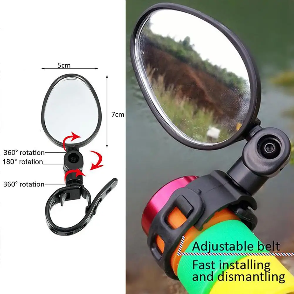 Universal Bicycle Mirror Round Shape Adjustable Rotate Wide-Angle Cycling Rear View For MTB Road Bicycle Accessories J9B4