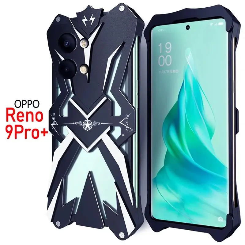 

Hot Metal Steel Machinery Heavy Aluminum Armor Case For OPPO Reno 9 Pro Plus Reno 9 Pro+ Reno9 New Cases Cover Bumper Coque