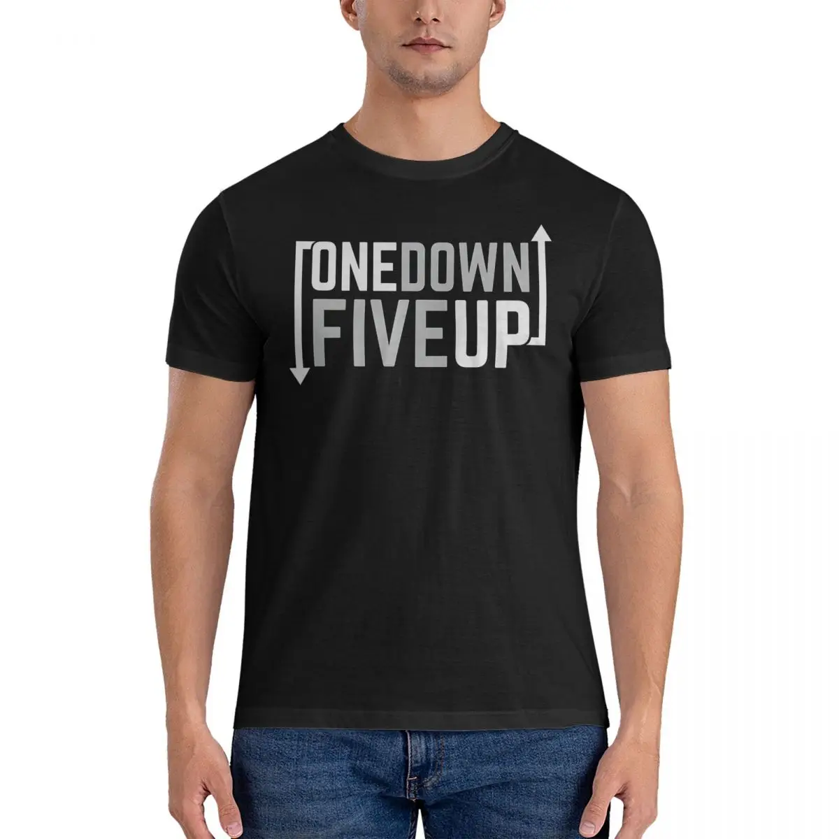 Motorcycle One Down Five Up Gear Shifter T-Shirt Men Aprilias Novelty Pure Cotton Tee Shirt Crew Neck Short Sleeve Graphic Tops