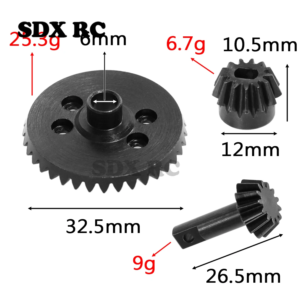 Steel Differential Ring Gear Output Gears Set 6882 5379 for Traxxas Slash 4x4 Stampede Rustler HQ727 1/10 RC Car Upgrade Parts