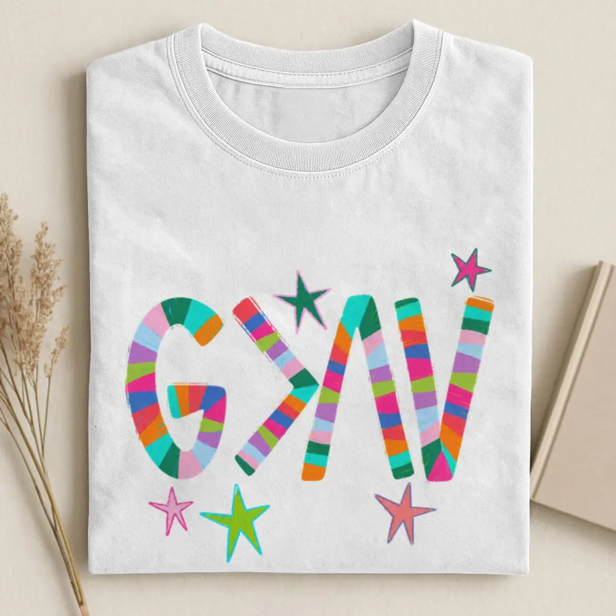 Camiseta religiosa para mujer, camiseta con estampado de Dios es mayor que los altos y bajos, camiseta religiosa de Jesús, camiseta con cuello redondo y manga corta