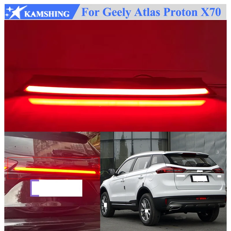 

Kamshing LED Modify Rear Middle Tail Light Lamp For Geely Atlas Boyue Proton X70 2016-2021 Taillight Taillamp Brake Light