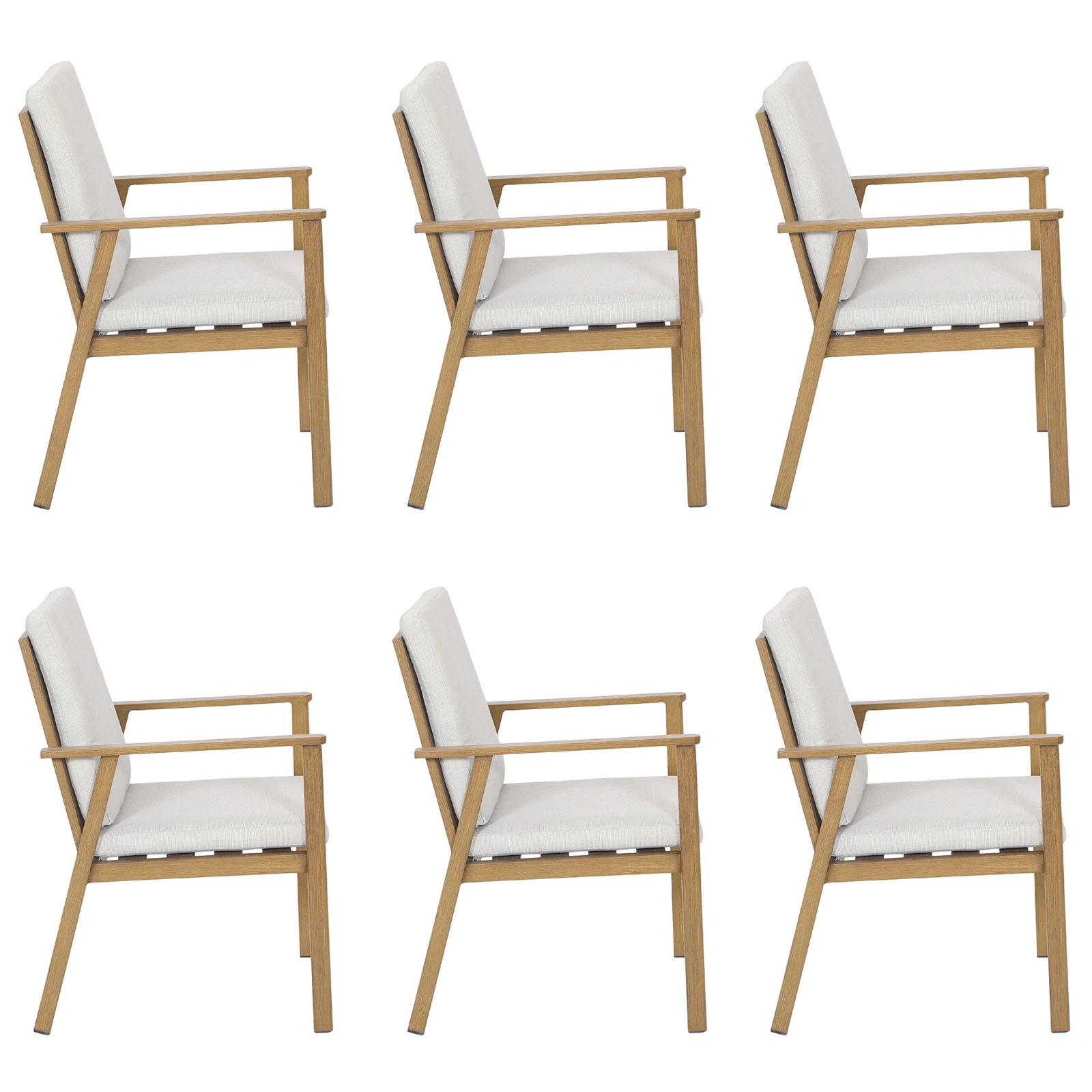 

Modern Lightweight 6-Seater Aluminum Garden Dining Chairs Waterproof Outdoor Patio Furniture for Villa Hospital Entry Hospital