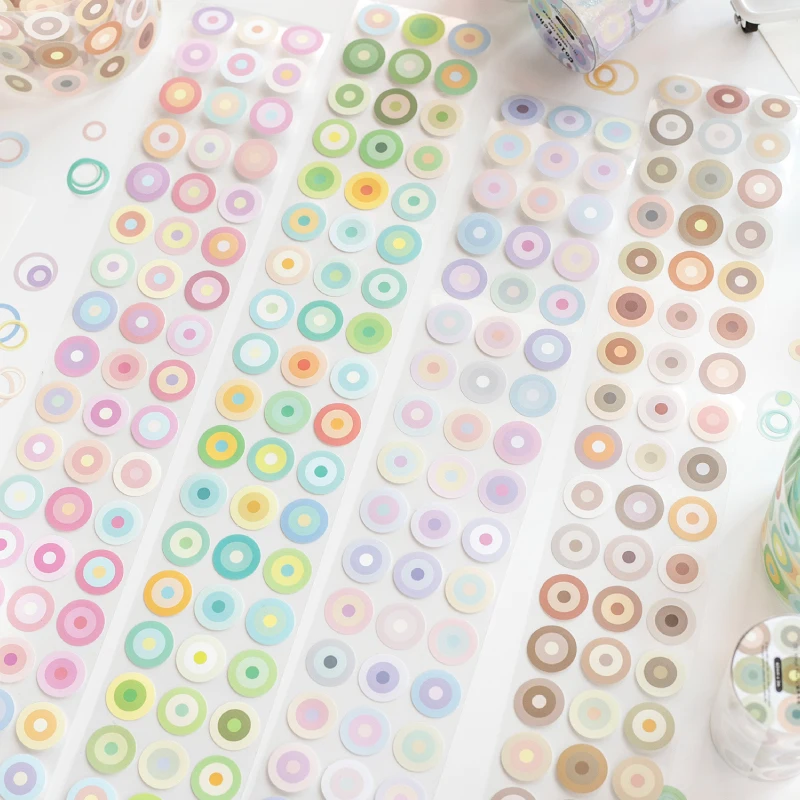 6.2cmx2m Color Echo Tape Stickers Cute Candy Loop Masking Tape for Collage Junk Journal Scrapbook Mobile Stationery