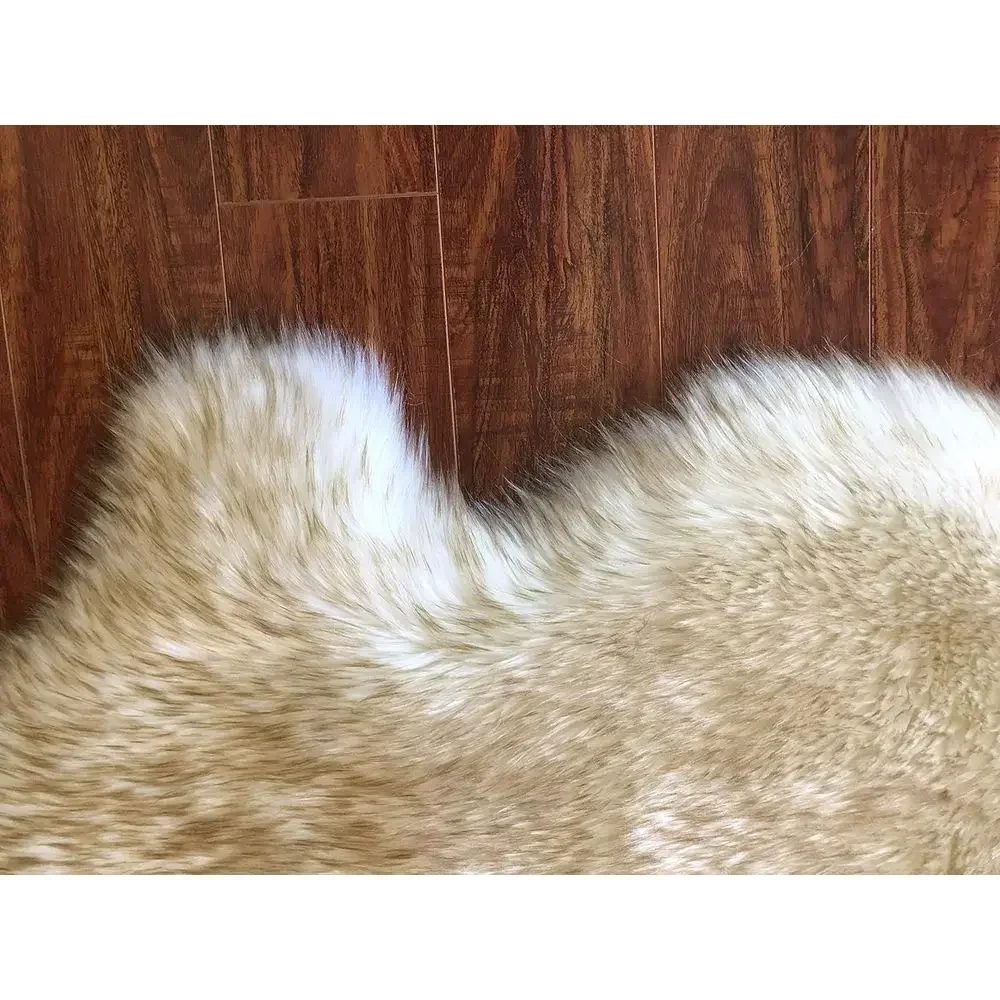 Hypoallergenic Silky Shag Rug, Plush Shaggy Carpet for Bedrooms and Living Rooms, 6x10 Feet, White with Brown Tips view 6