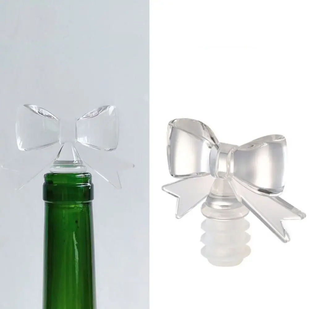 

Bar Accessories Silicone Bowknot Wine Stopper Leak-proof Reusable Bottle Cork Transparent Wine Bottle Sealer Champagne Bottle