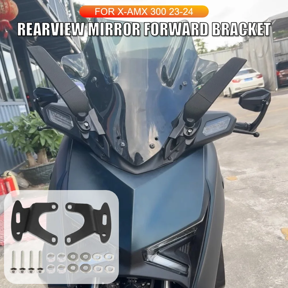 Fit For Yamaha XMAX 300 X-MAX 300 23-24 Motorcycle Rear View Mirrors Front Fixed Bracket Forward Moving Rear View Holder Bracket