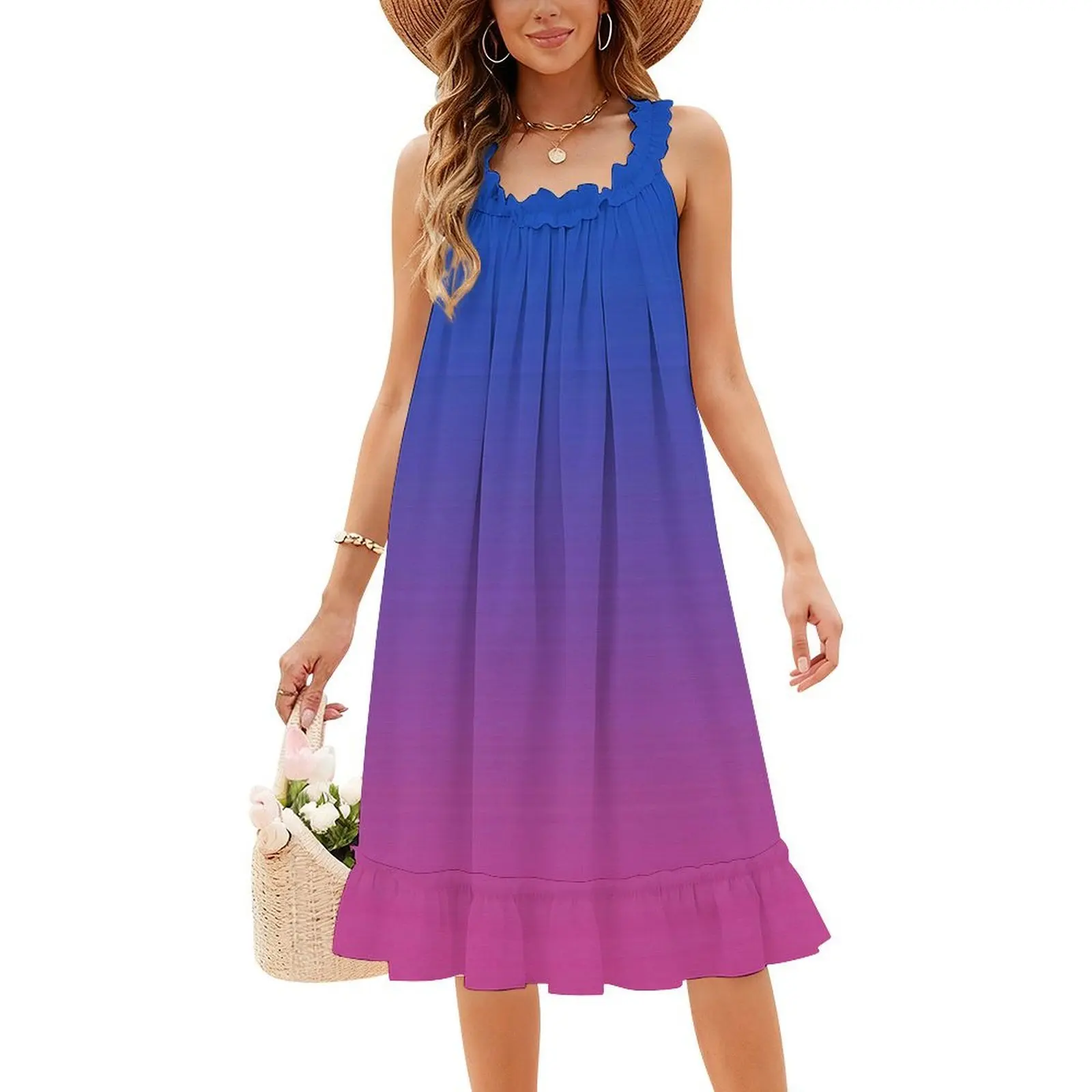 

Градиентный дизайн, богемное платье без рукавов для женщин, пляжные вечерние платья с принтом, градиент цвета, градиент, фиолетовый цвет