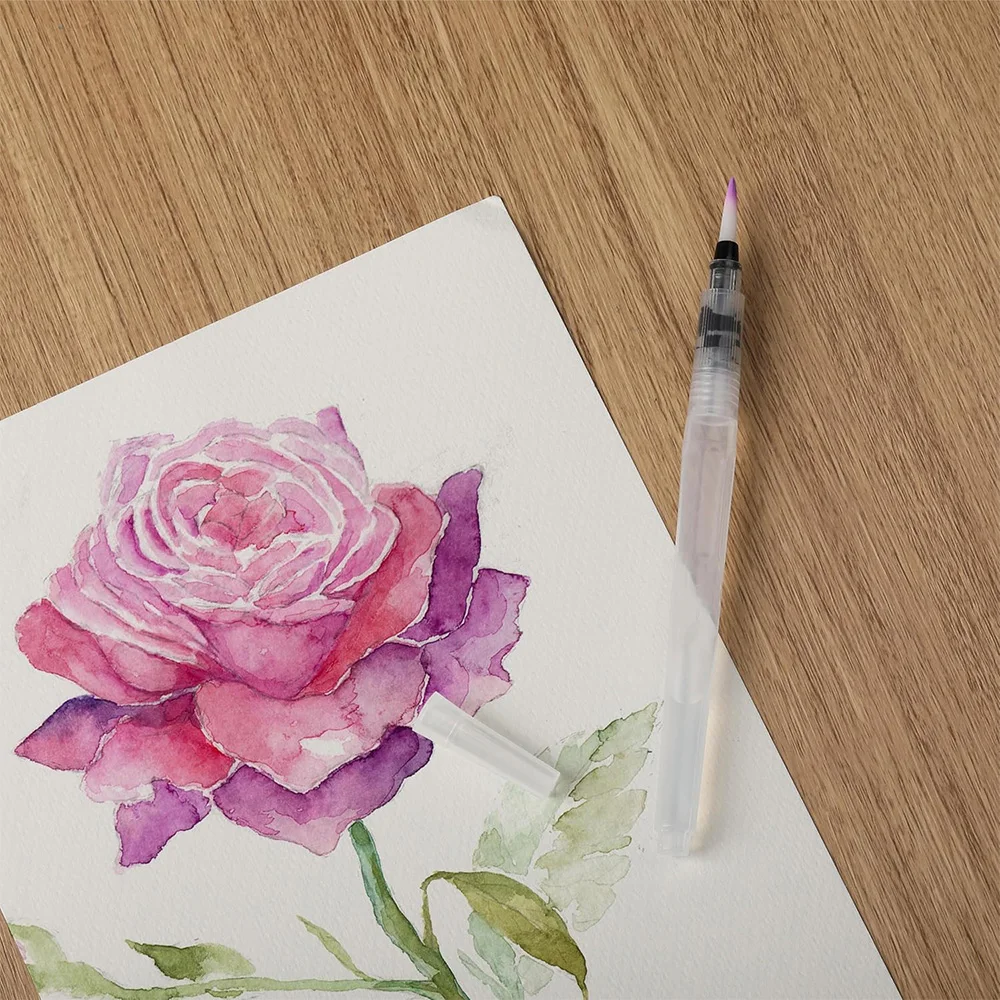 أقلام فرشاة ألوان مائية، 3 عبوات، مجموعة فرش ألوان مائية، قلم فرشاة قابل لإعادة الملء للبالغين، فرش مائية للألوان المائية #6