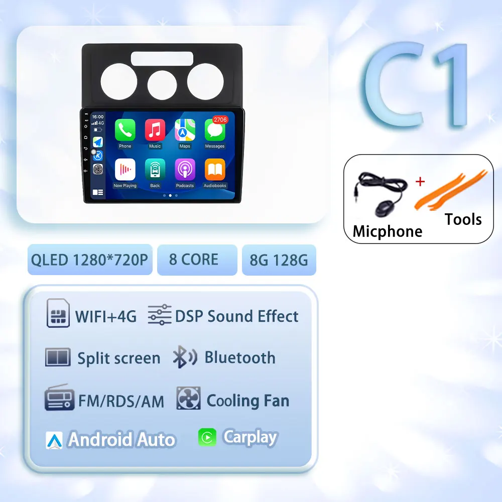 Android 15 Voor VW Volkswagen Caddy 3 2 K III 2004-2010 Autoradio Multimedia Video Player Navigatie stereo GPS Geen 2din geen dvd 4G